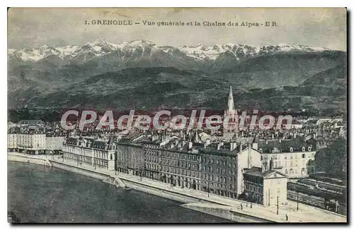 Cartes postales Grenoble Vue Generale Et La Chaine Des Alpes