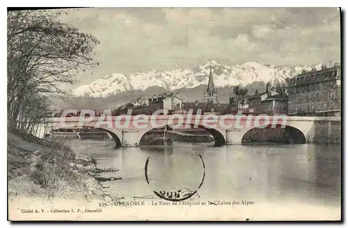 Cartes postales Grenoble Le Pont De I'Hopital Et La Chaine Des Alpes