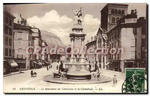 Cartes postales Grenoble Le Monument Du Centenaire Et La Cathedrale