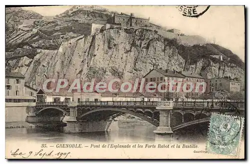 Cartes postales Grenoble Pont De I'Esplanade Et Les Forts Rabot Et La Bastille