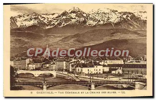 Cartes postales Grenoble Vue Generale Et La Chaine Des ALpes