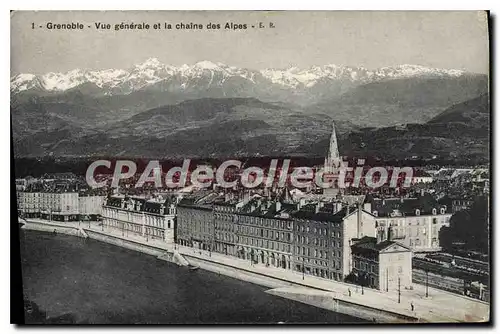 Ansichtskarte AK Grenoble Vue Generale Et La Chaine Des Alpes