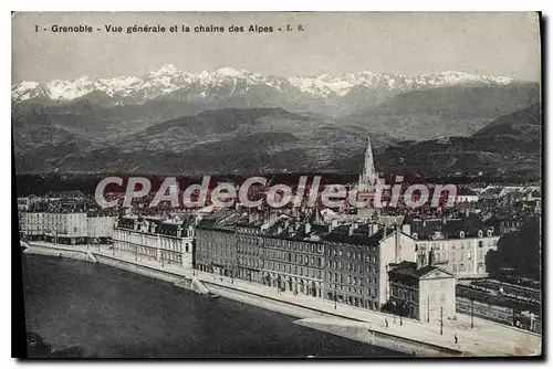 Cartes postales Grenoble Vue Generale Et La Chaine Des Alpes