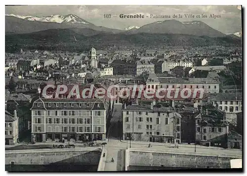 Cartes postales Grenoble Panorama De La Ville Et Les Alpes