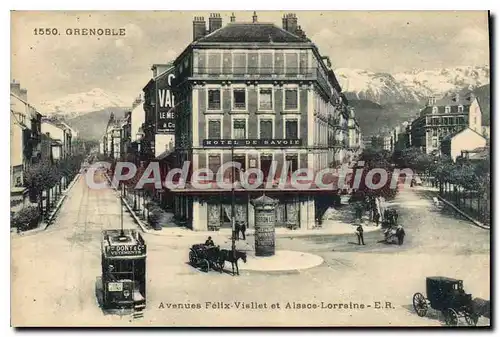 Cartes postales Grenoble Avenues Felix Viallet Et Alsace Lorraine