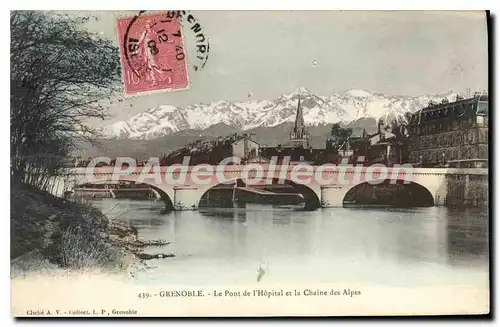 Cartes postales Grenoble Le Pont De I'Hopital Et La Chaine Des Alpes