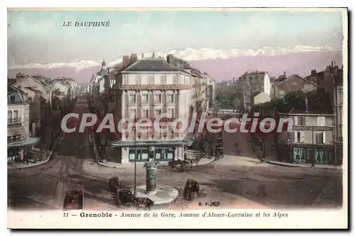 Ansichtskarte AK Grenoble Avenue De La Gare Avenue D'Alsace Lorraine Et Les Alpes