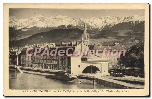 Cartes postales Grenoble Le Teleferique De La Bastille Et La Chaine Des Alpes