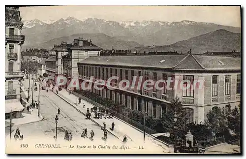 Cartes postales Grenoble Le Lycee Et La Chaine Des Alpes