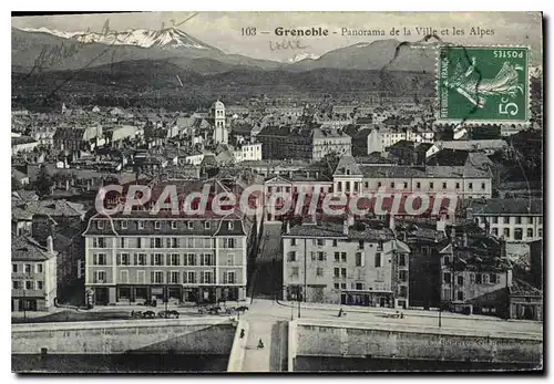 Cartes postales Grenoble Panorama De La Ville Et Les Alpes