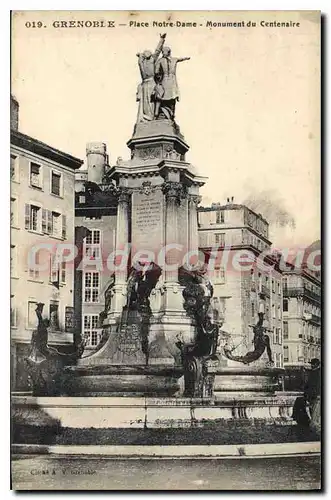 Cartes postales Grenoble Place Notre Dame Monument Du Centenaire