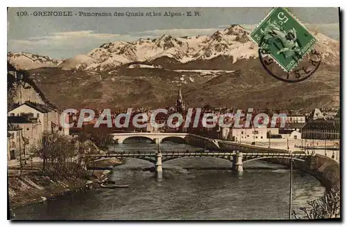 Ansichtskarte AK Grenoble Panorama Des Quais Et Les Alpes