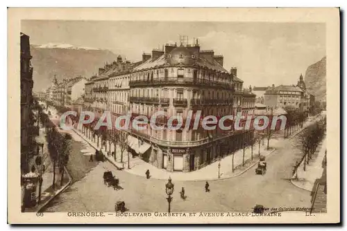 Cartes postales Grenoble Boulevard Gambetta Et Avenue Alsace Lorraine