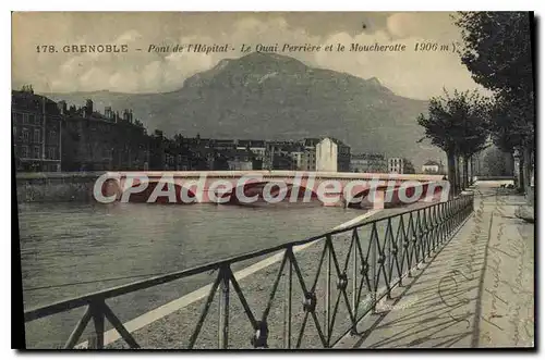 Cartes postales Grenoble Pont De I'Hopital Le Quai Perriere Et Le Moucherotte