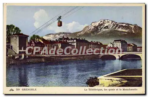 Cartes postales Grenoble Le Teleferique Les Quais Et Le Moucherotte