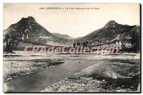 Ansichtskarte AK Grenoble Le Pont Suspendu Sur Le Drac