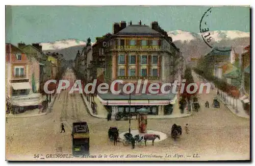 Cartes postales Grenoble Avenues De La Gare Et Alsace Lorraine