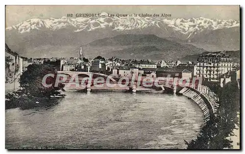 Cartes postales Grenoble Les Quais Et La Chaine Des Alpes