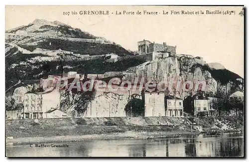 Cartes postales Grenoble La Porte De France Le Fort Rabot Et La Bastille