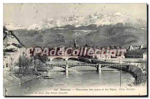 Ansichtskarte AK Grenoble Panorama Des Quais Et Les ALpes