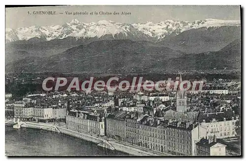 Cartes postales Grenoble Vue Generale Et La Chaine Des Alpes