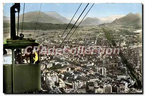 Cartes postales Grenoble Telepherique De La Bastille Perspective Sur La Ville