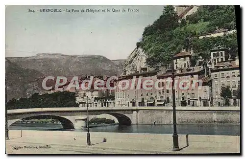 Cartes postales Grenoble Le Pont De I'Hopital Et Le Quai De France