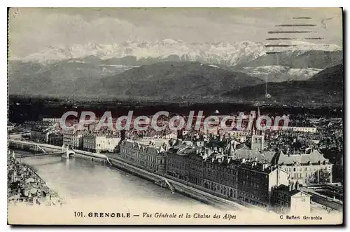 Cartes postales Grenoble Vue Generale Et La Chaine Des Alpes