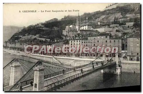 Ansichtskarte AK Grenoble Le Pont Suspendu Et Les Forts