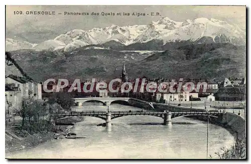 Ansichtskarte AK Grenoble Panorama Des Quais Et Les Alpes