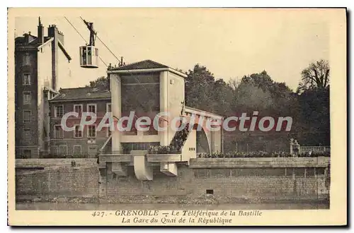 Cartes postales Grenoble Le Teleferique De La Bastille la gare du quai de la r�publique