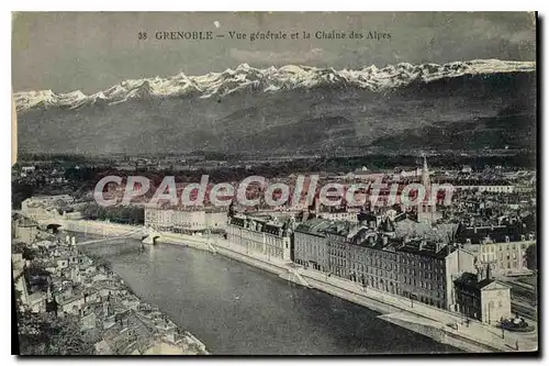 Cartes postales Grenoble Vue Generale Et La Chaine Des Alpes