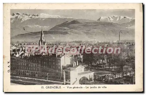 Cartes postales Grenoble Vue Generale Le Jardin De Ville