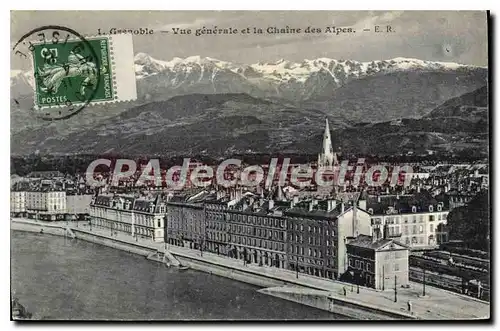 Cartes postales Grenoble Vue Generale Et La Chaine Des Alpes