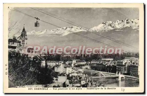 Cartes postales Grenoble Vue Generale Et Les Alpes t�l�f�rique