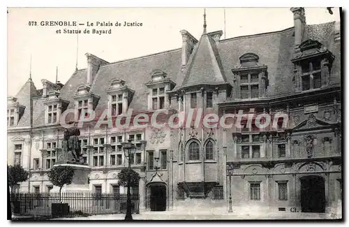 Cartes postales Grenoble Le Palais De Justice Et Statue De Bayard