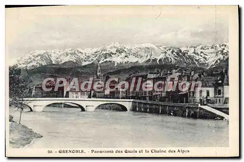 Cartes postales Grenoble Panorama Des Quais Et La Chaine Des Alpes