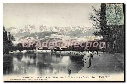 Cartes postales Grenoble La Chaine Des Alpes Vue Du Polygone Du Genie