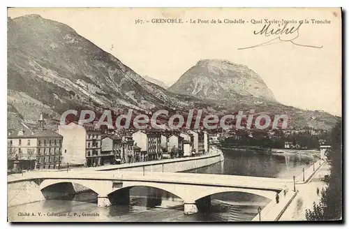 Cartes postales Grenoble Le Pont De La Citadelle Quai Xavier Jouvin et la Tronche