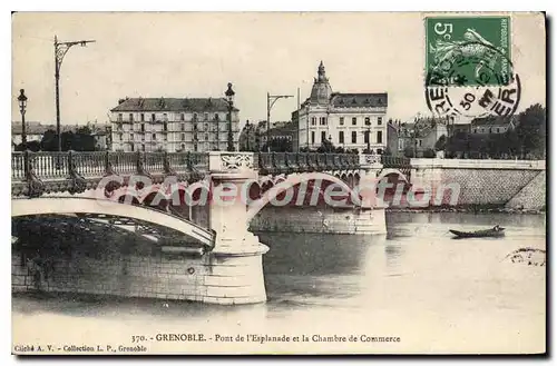 Ansichtskarte AK Grenoble Pont De I'Esplanade Et La Chambre De Commerce