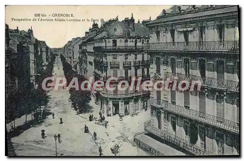 Ansichtskarte AK Grenoble Perspective De I'Avenue Alsace Lorraine Et La Gare