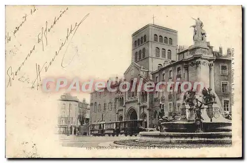 Cartes postales Grenoble La Cathedrale Et Le Monument Du Centenaire