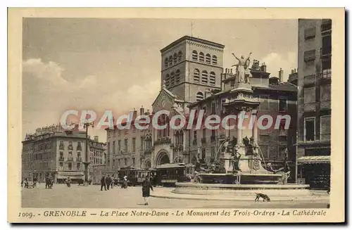 Ansichtskarte AK Grenoble La Place Notre Dame Le Monument Des Trois Ordres la cath�drale