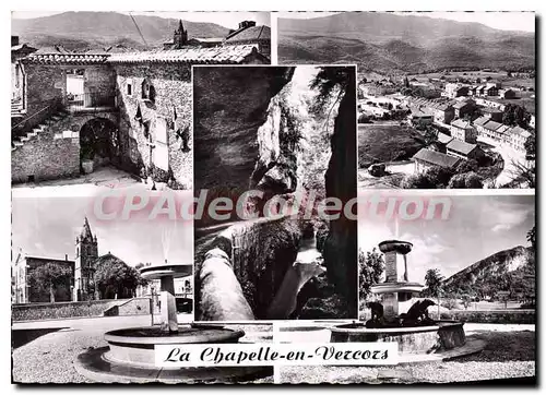 Cartes postales moderne La Chapelle En Vercors La Cour Des Fusilles Vue Generale fontaine �glise