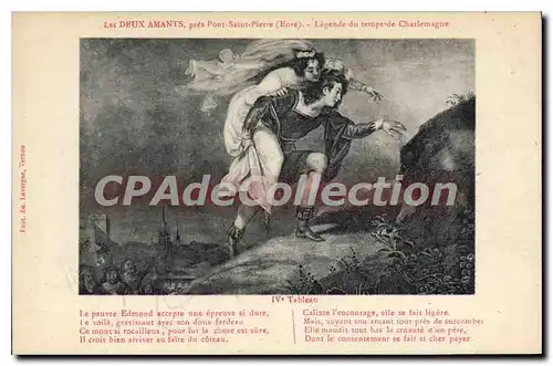 Cartes postales Les Deux Amants Pres Pont Saint Pierre Legende Du Temps 4�me tableau