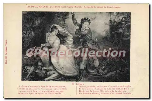 Cartes postales Les Deux Amants Pres Pont Saint Pierre Legende Du Temps 2�me tableau