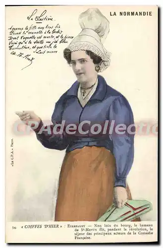 Cartes postales la laiti�re Coiffes D'Hier Etrepagny com�die fran�aise