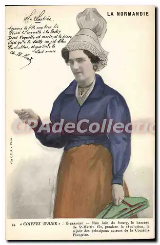 Cartes postales la laiti�re Coiffes D'Hier Etrepagny com�die fran�aise