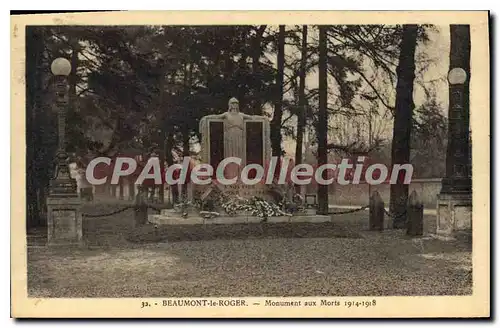 Cartes postales Beaumont Le Roger Monument Aux Morts