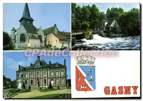 Cartes postales moderne Gasny L'Eglise La Mairie Les Bords De I'Epte